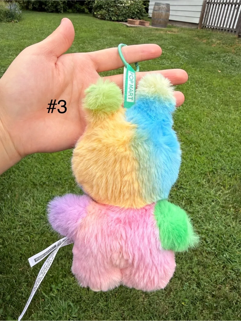 Plush Pastel Rainbow Labubu Bunny Small Pet Toy Keychain Charm not from Pop Mart